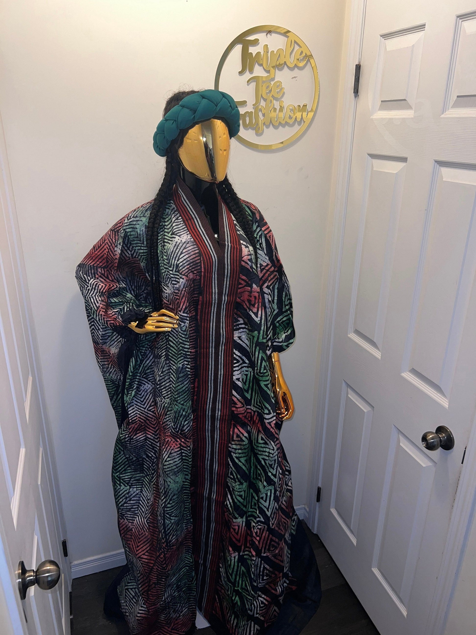 African Adire Batik Boubou dress |Inner belt bubu Kaftan| Handmade African print dress | Nigerian made | Tie and Dye | Rich aunty| Ankara