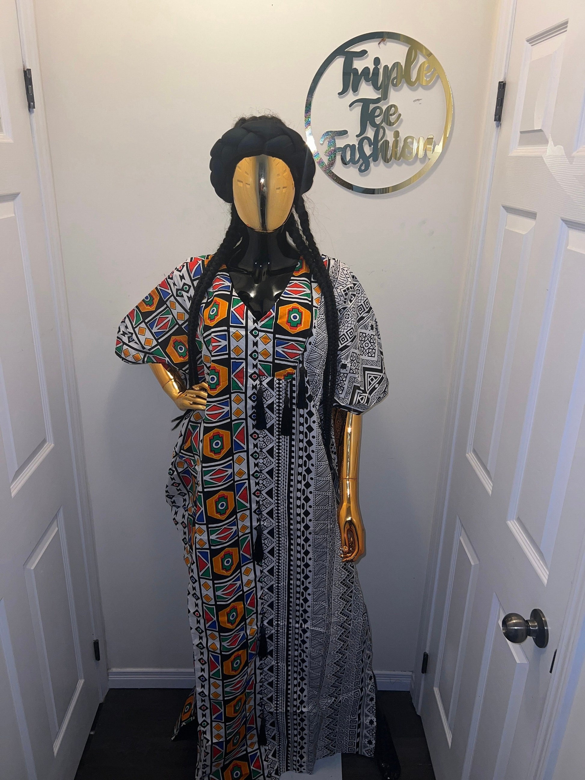 African Ankara Boubou dress| Kaftan| Handmade African print dress | Nigerian made | Tie and Dye | Boubou| Rich aunty| Bubu