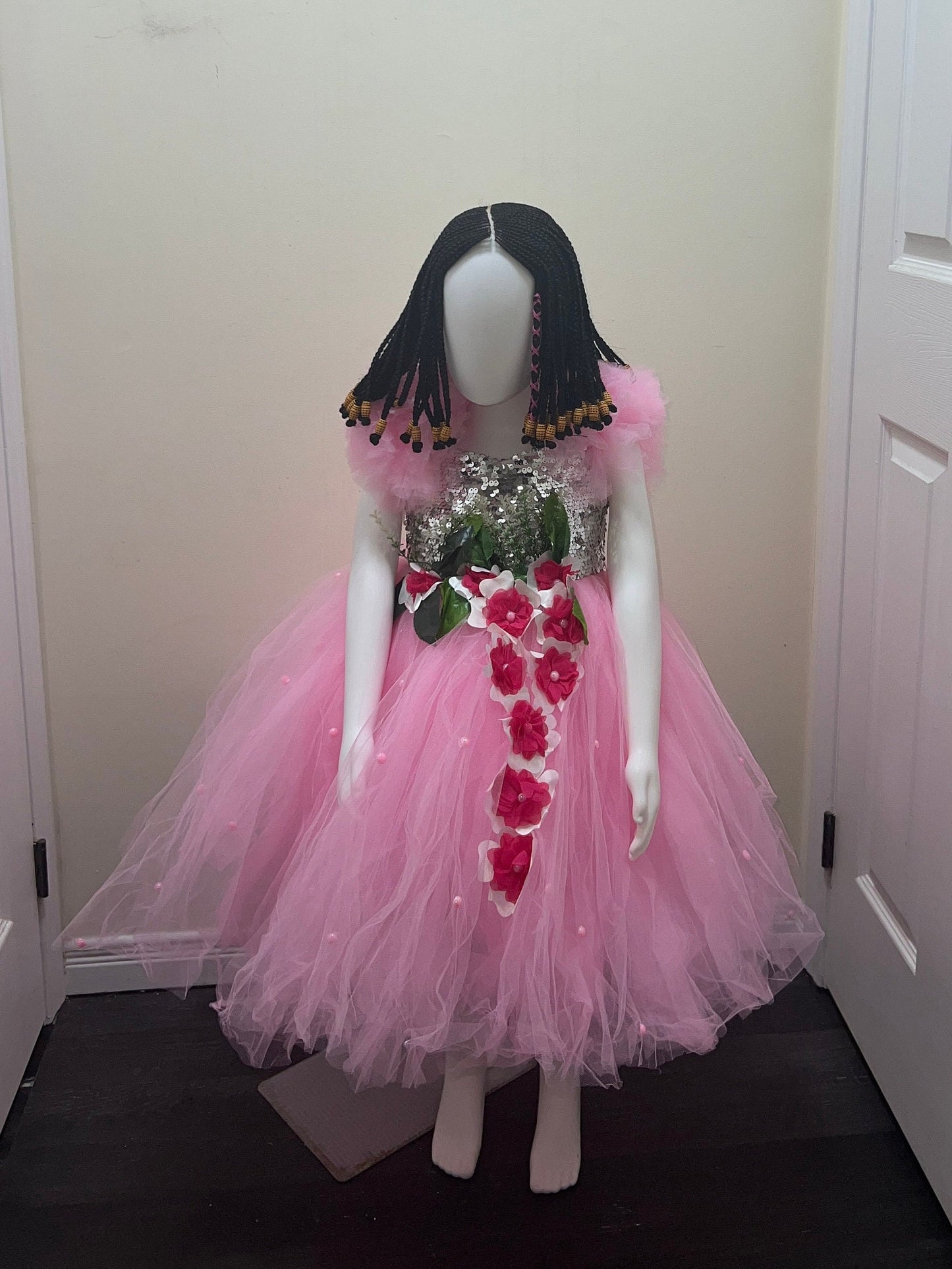 Pink Tulle Flower Girl Dress | Baby Birthday Ballgown (1T, 2T)