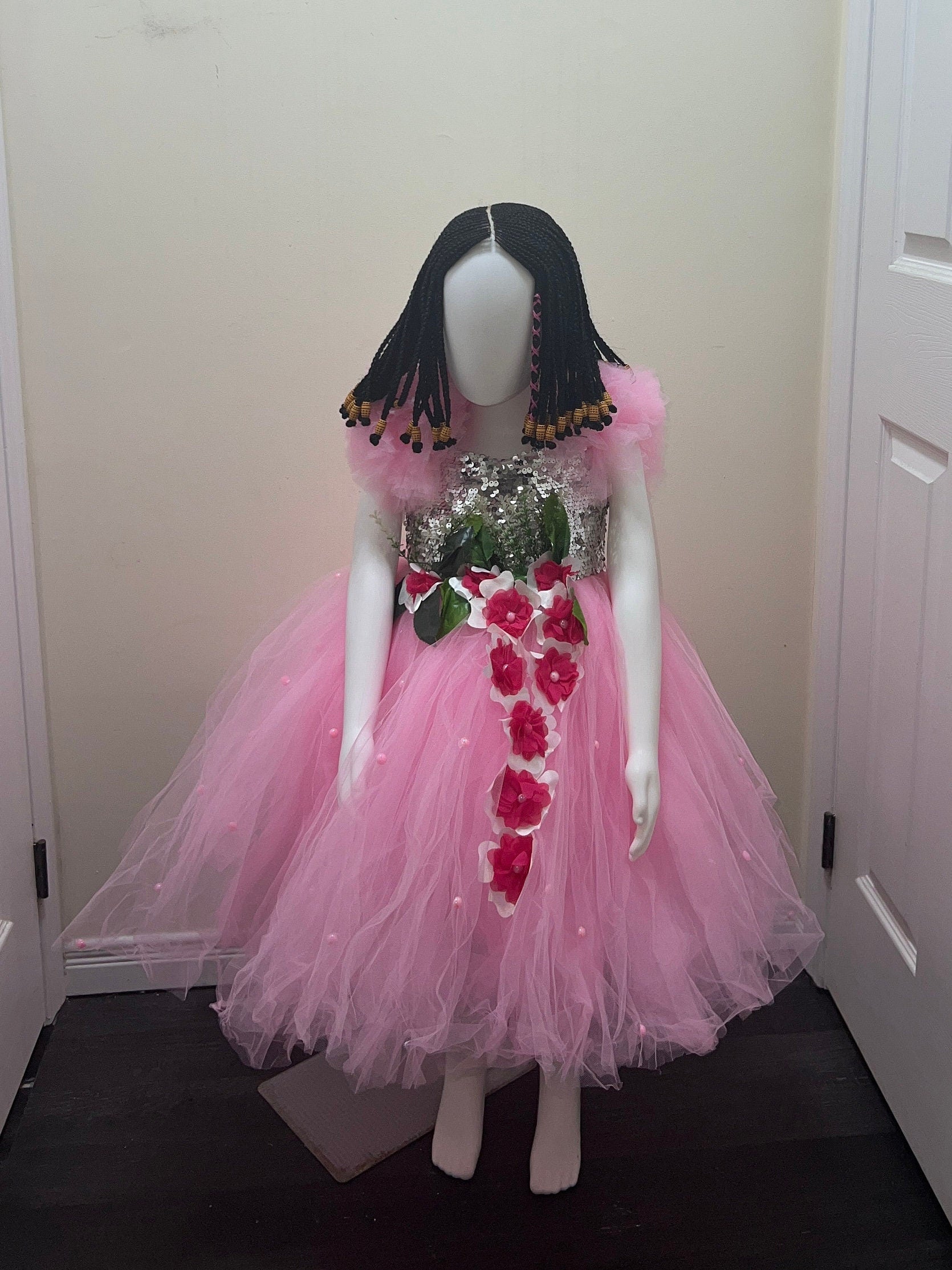 Pink Tulle Flower Girl Dress | Baby Birthday Ballgown (1T, 2T)