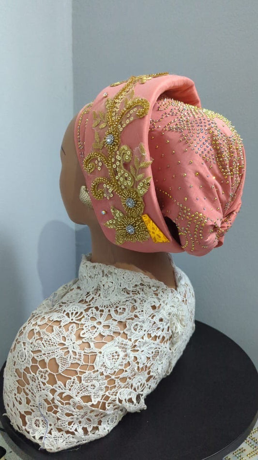 Luxury Turban Hat for Ladies| Pre tied Hat| Zara cap| Eid |Pre styled Head Tie| Ready To Wear Turban Headtie| African Auto cap| Muslim Women