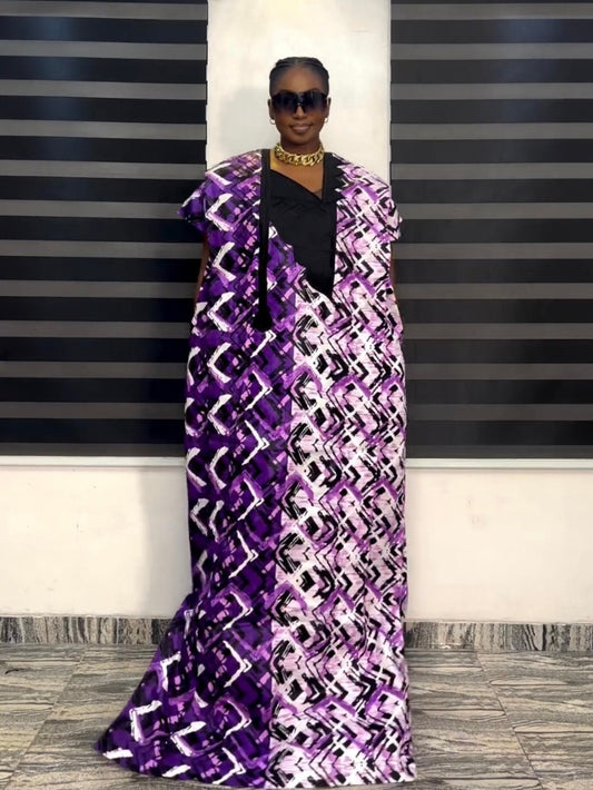 African Ankara Long Danshiki dress Kaftan| African print dress | Nigerian made | Wedding Party dress| Embroidery| Rich aunty vibe