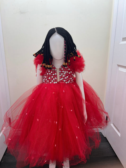 Princess Baby Girl Birthday Ballgown: Satin & Lace, 12-18 Month