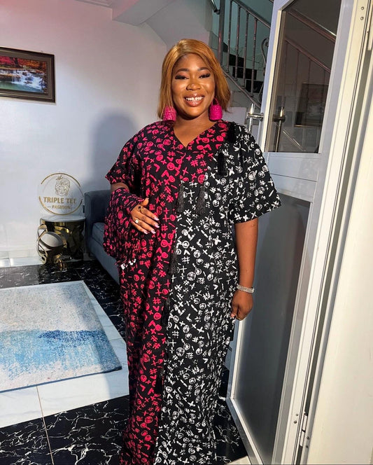 African Ankara Boubou dress| Kaftan| Handmade African print dress | Nigerian made | Tie and Dye | Boubou| Rich aunty| Bubu