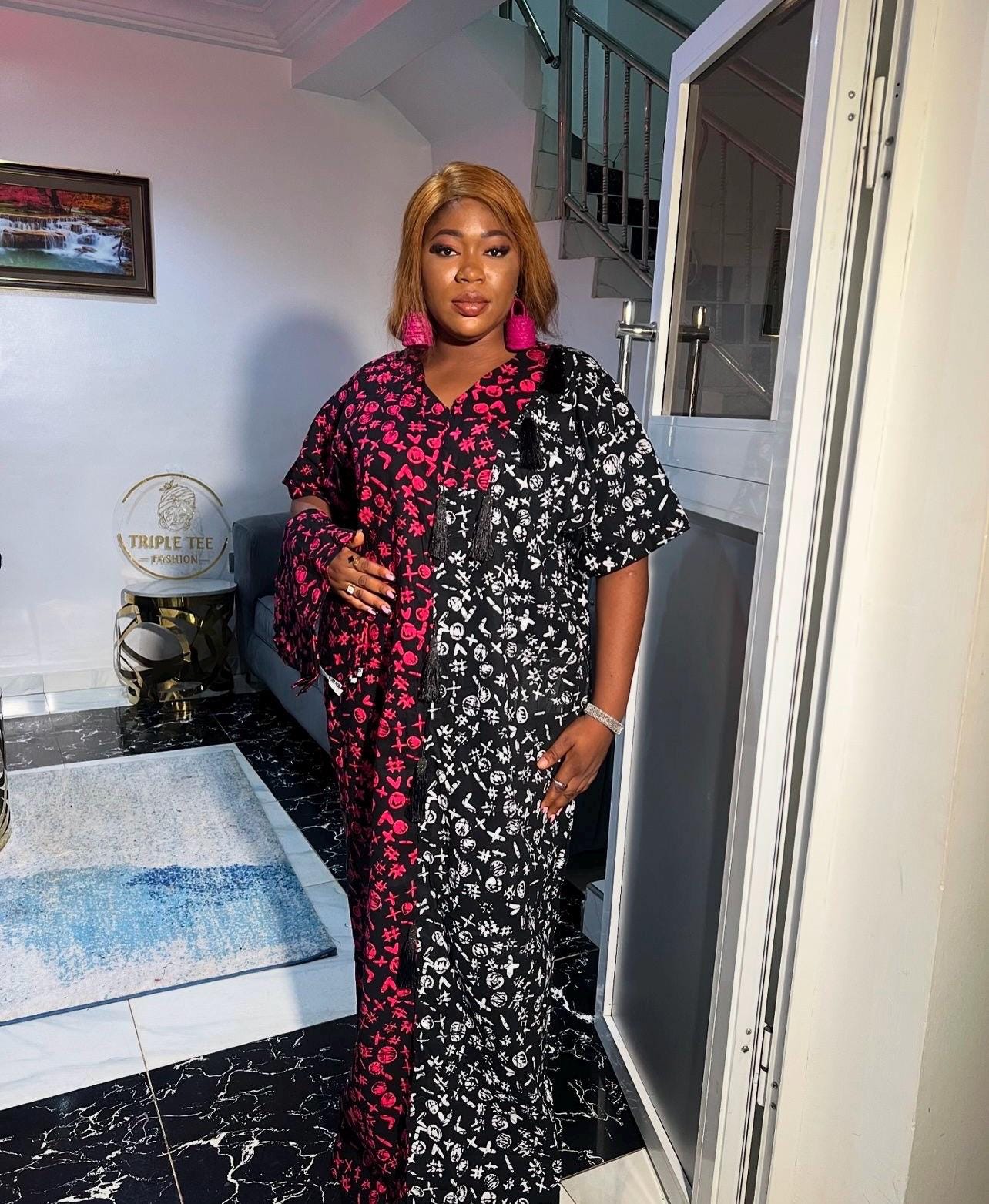 Handmade Ankara Boubou Dress | African Print Cotton Kaftan