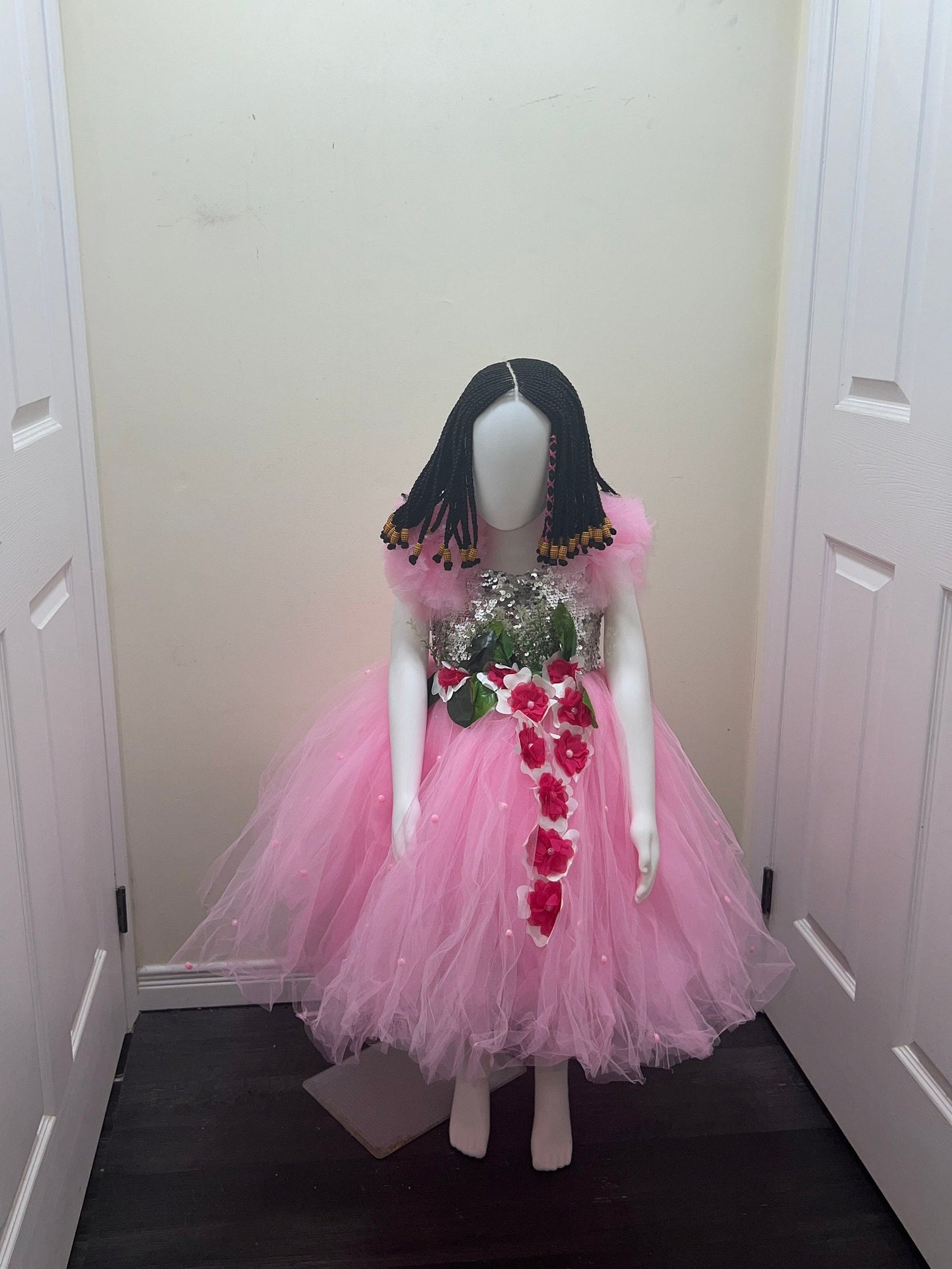 Pink Tulle Flower Girl Dress | Baby Birthday Ballgown (1T, 2T)