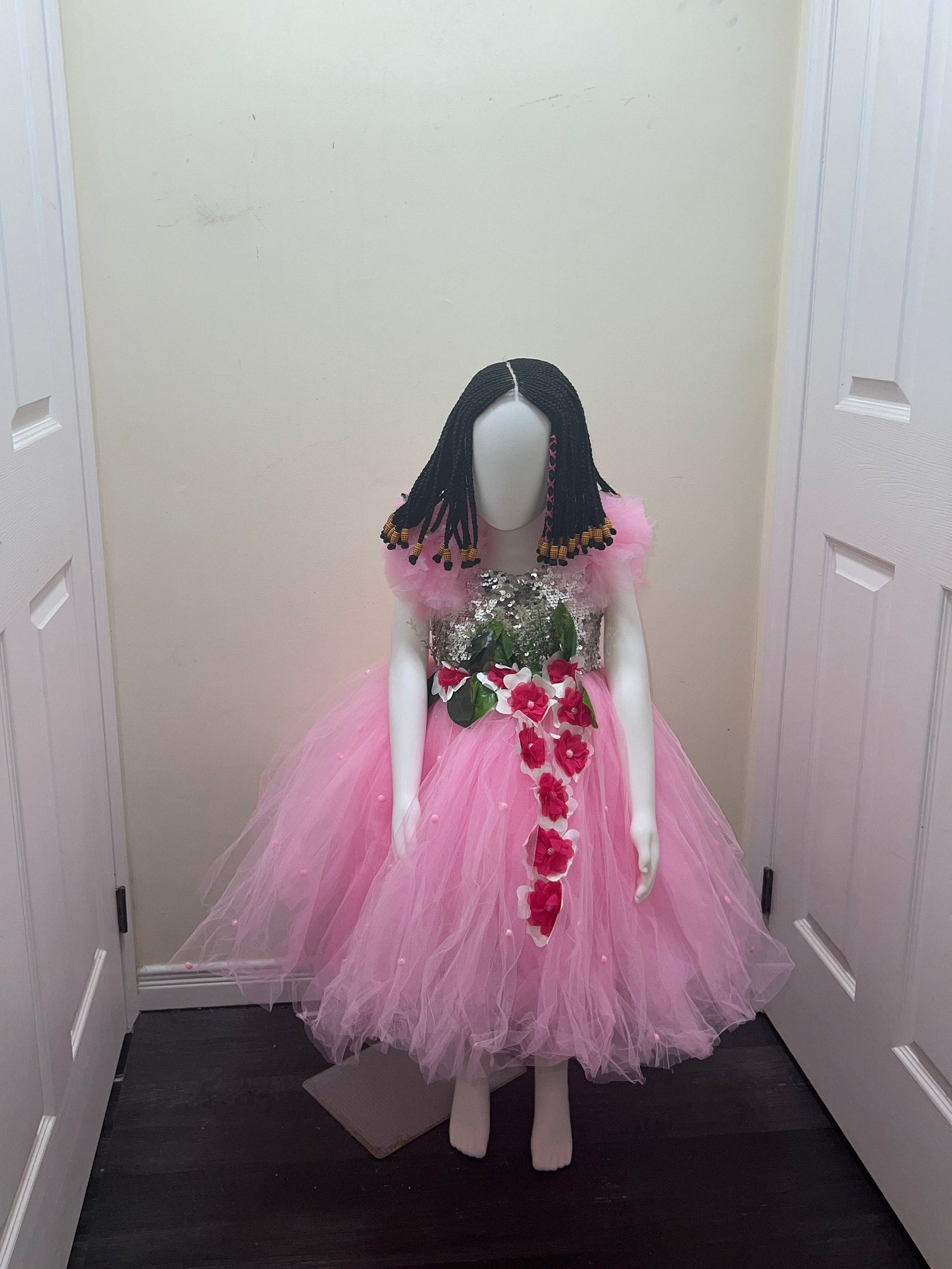 Pink Tulle Flower Girl Dress | Baby Birthday Ballgown (1T, 2T)