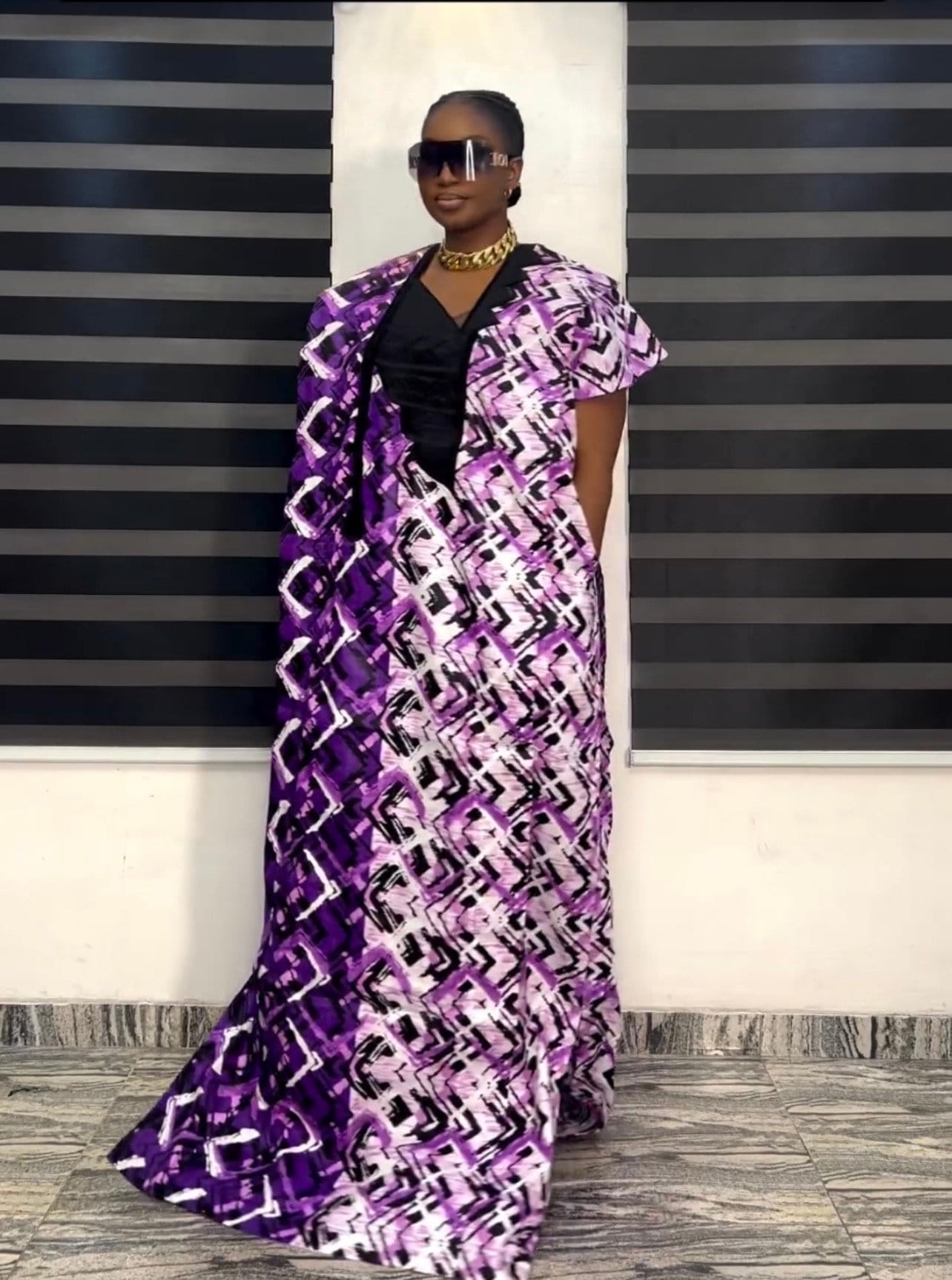 African Ankara Kaftan Dress | Phoenix Embroidery, Party Gown