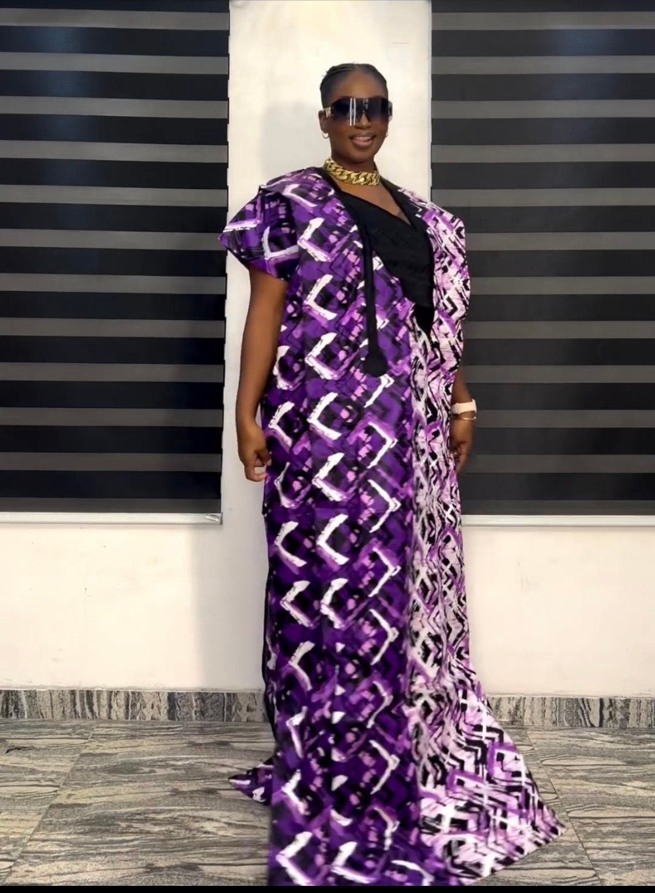 African Ankara Kaftan Dress | Phoenix Embroidery, Party Gown