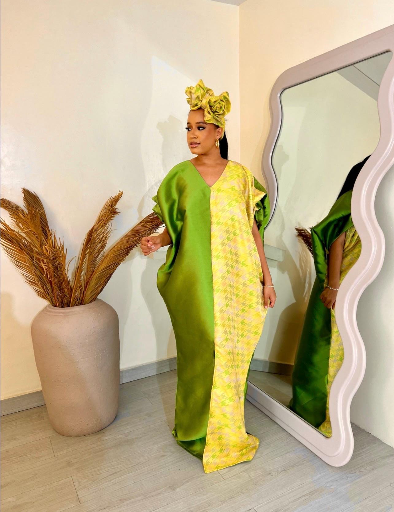 African Mikado Brocade Boubou | Nigerian Kaftan, One Size