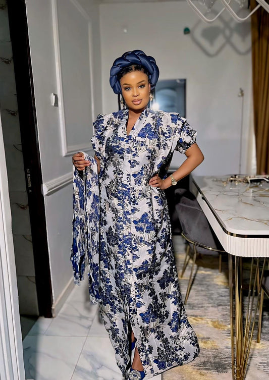 African dress| danshiki | Kaftan| Jalabiya| Rich aunty | Nigerian dress| Party dress| One size fits all| European brocade boubou| Rich Aunty