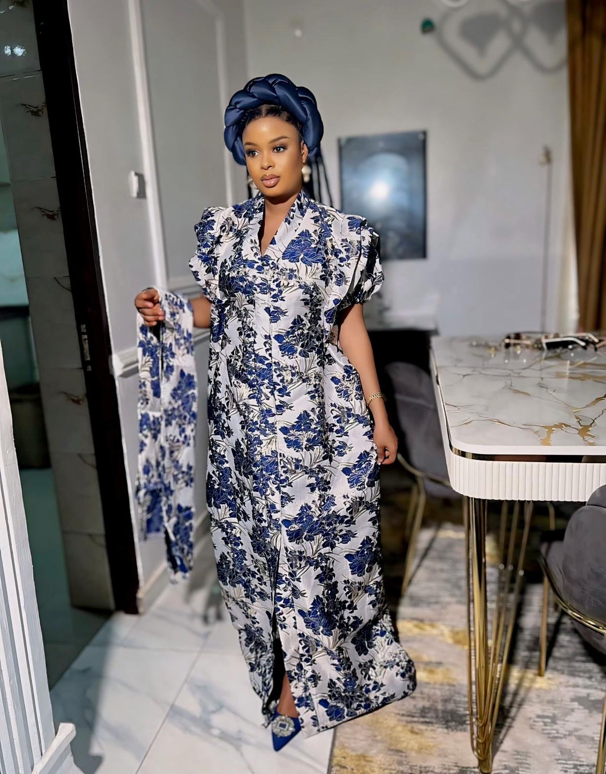 African dress| danshiki | Kaftan| Jalabiya| Rich aunty | Nigerian dress| Party dress| One size fits all| European brocade boubou| Rich Aunty