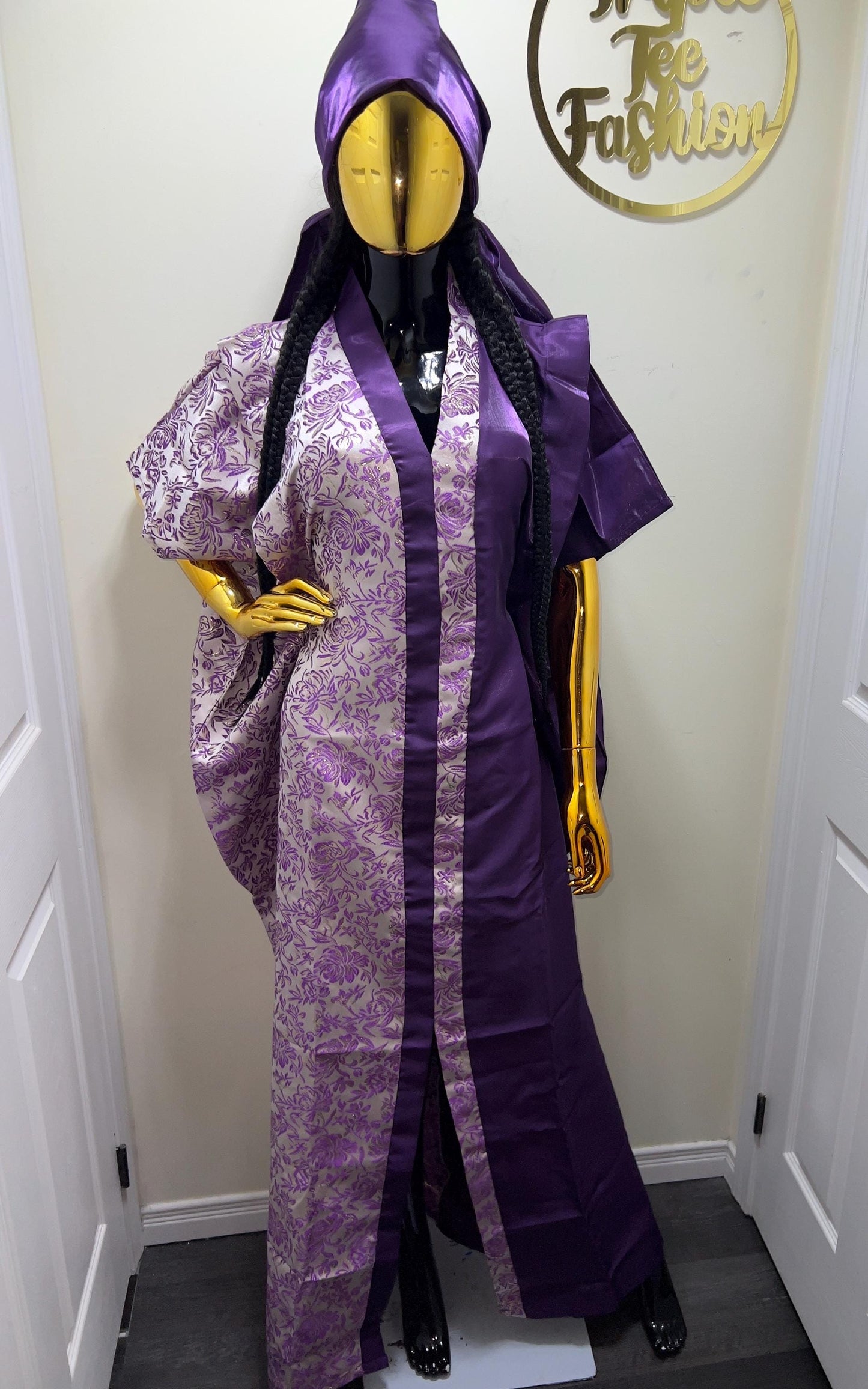 African Mikado Brocade Boubou | Kaftan Dress, One Size