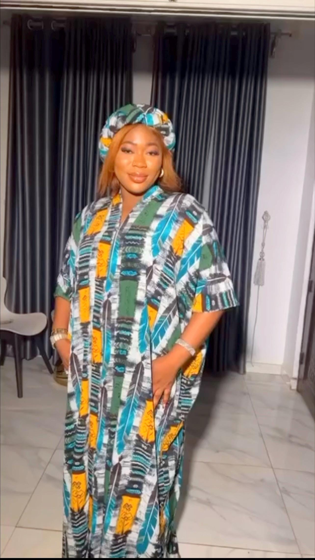 African Crepe dress|Summer danshiki |Crepe Kaftan| African print dress | Nigerian made | Wedding Party dress| Crepe boubou| African Fashion
