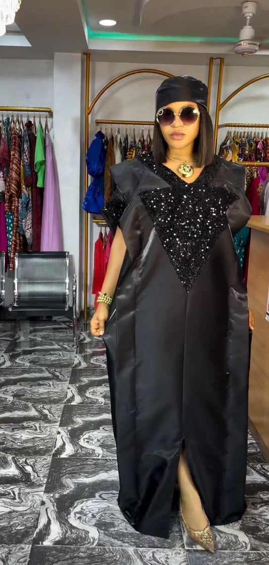 African Liquid mikado and Sequins boubou| danshiki | Kaftan| Jalabiya| Rich aunty | Nigerian dress| Party dress| Mikado boubou