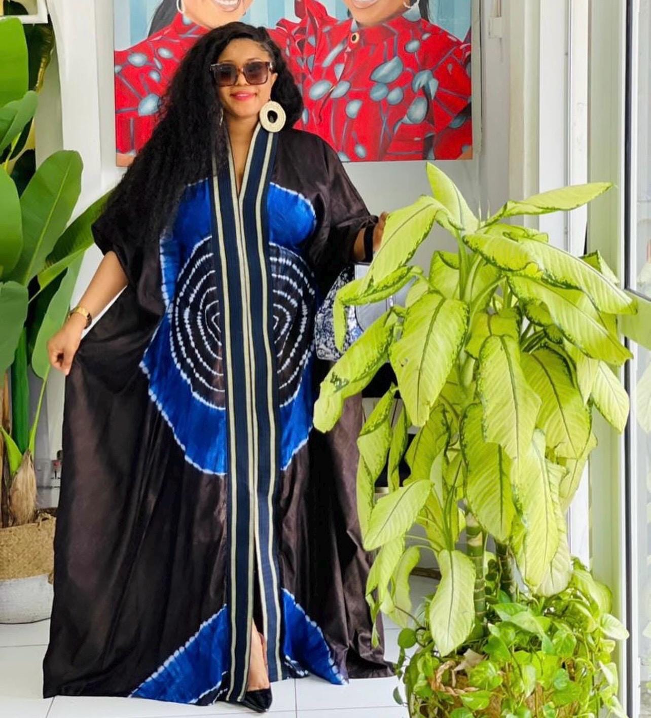 African Adire Batik Boubou dress |Inner belt bubu Kaftan| Handmade African print dress | Nigerian made | Tie and Dye | Rich aunty| Ankara