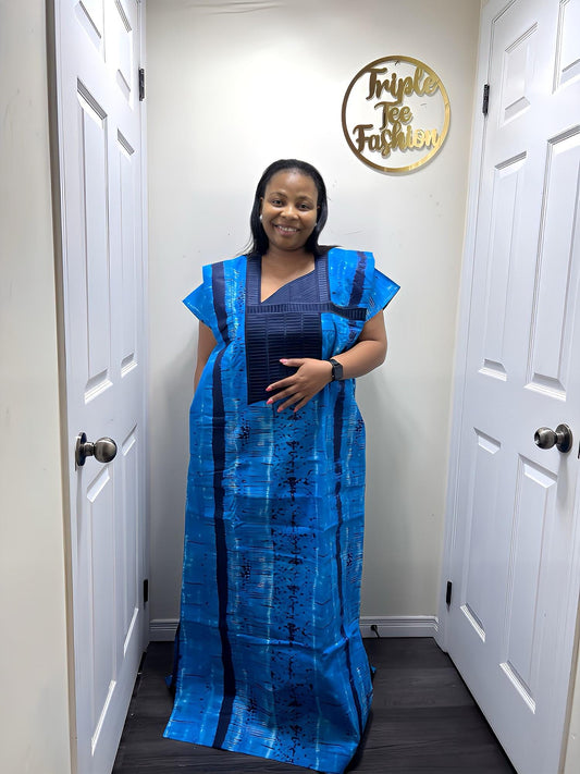 Phoenix Embroidered Ankara Dress | African Print Kaftan, Boubou