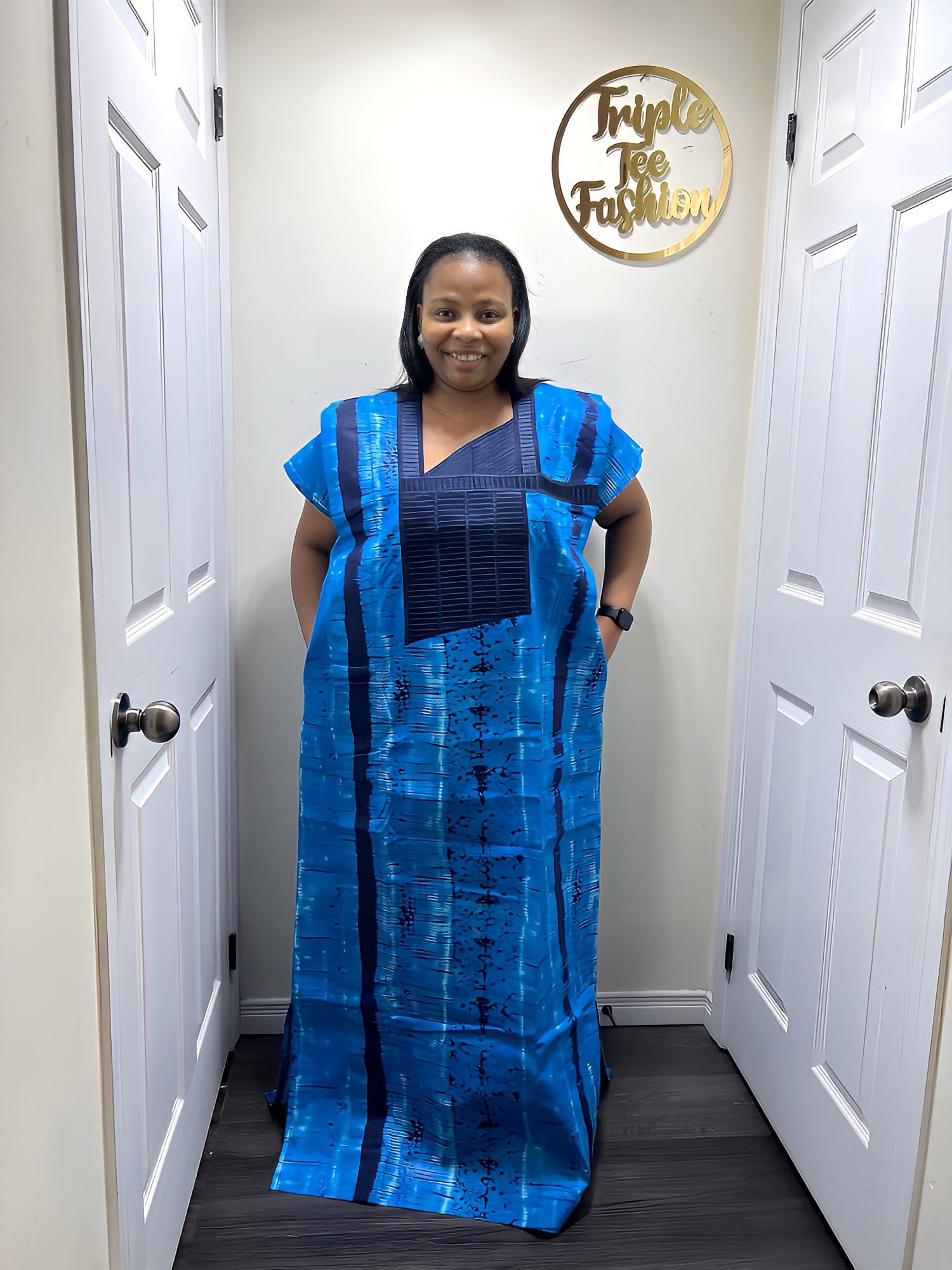 Phoenix Embroidered Ankara Dress | African Print Kaftan, Boubou