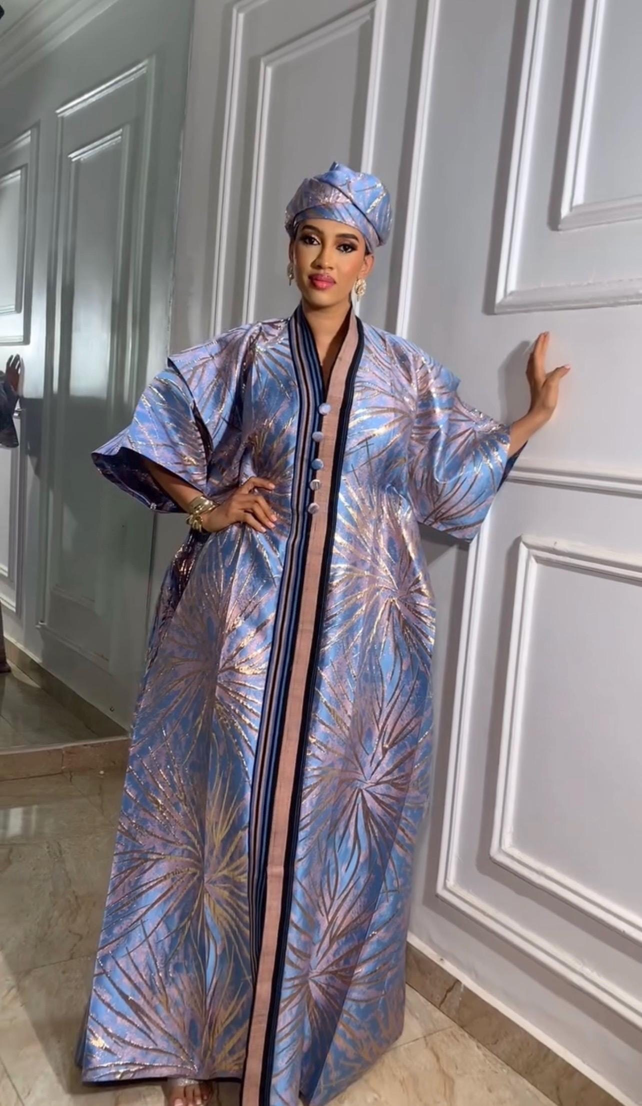 African Brocade dress| danshiki | Kaftan| Jalabiya| Rich aunty | Nigerian dress| Party dress| One size fits all| European brocade boubou