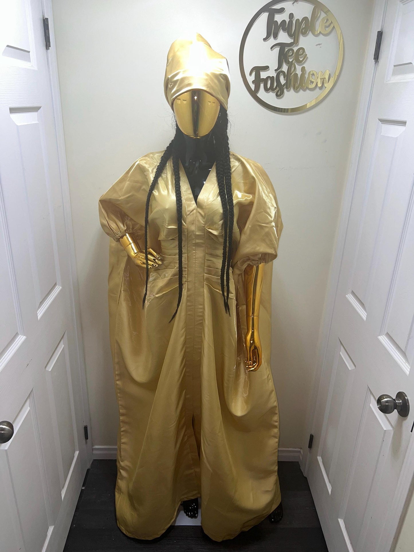 African Liquid Mikado Boubou Dress | Nigerian Kaftan