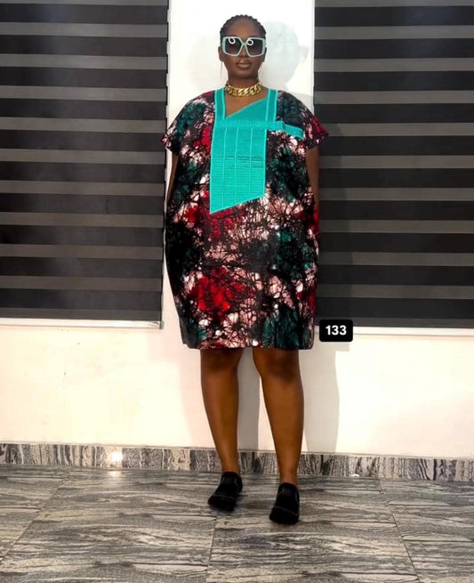 African Ankara Short danshiki Kaftan Dress. African wear | Nigerian made | Party dress| Embroidery | Rich aunty vibesBlack History