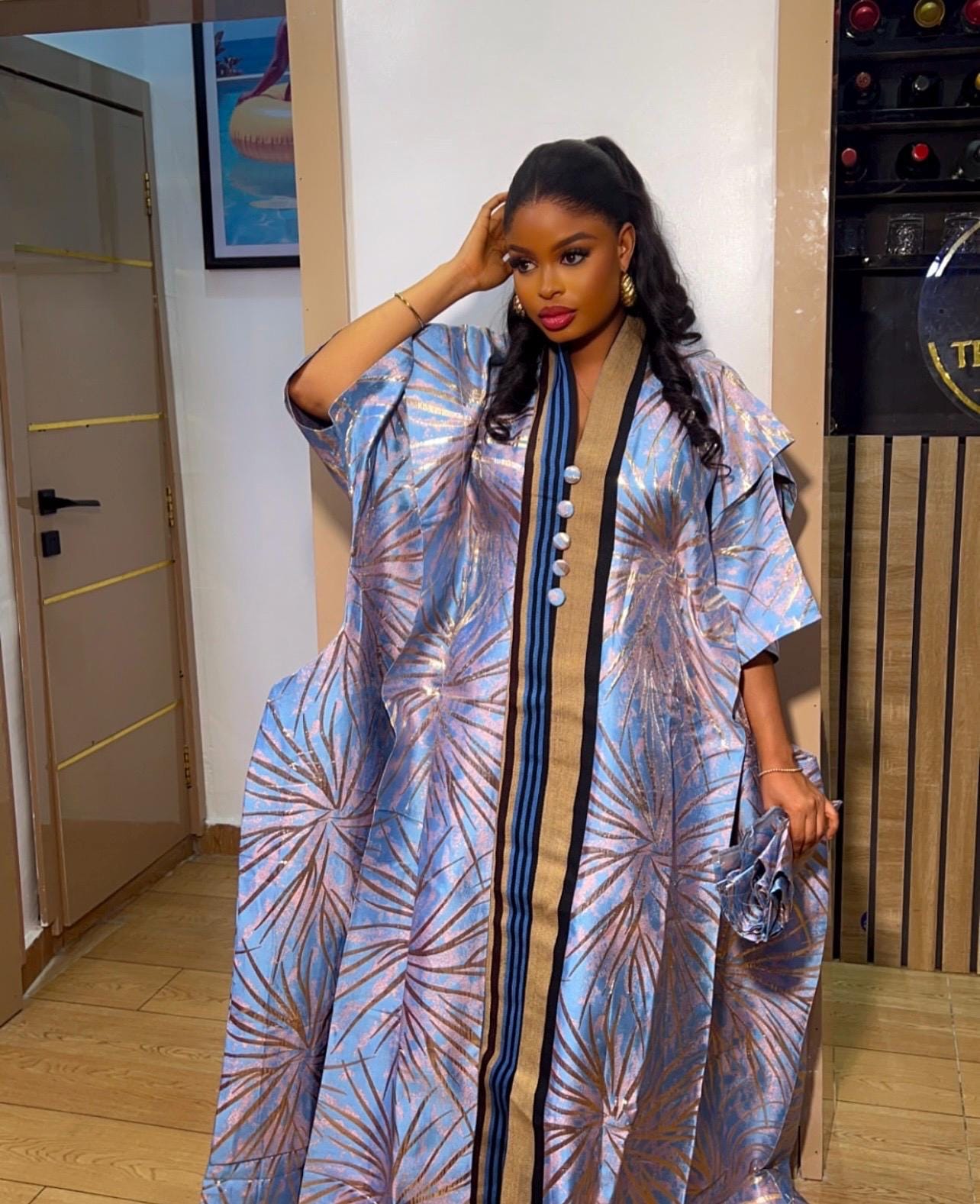 African Brocade dress| danshiki | Kaftan| Jalabiya| Rich aunty | Nigerian dress| Party dress| One size fits all| European brocade boubou