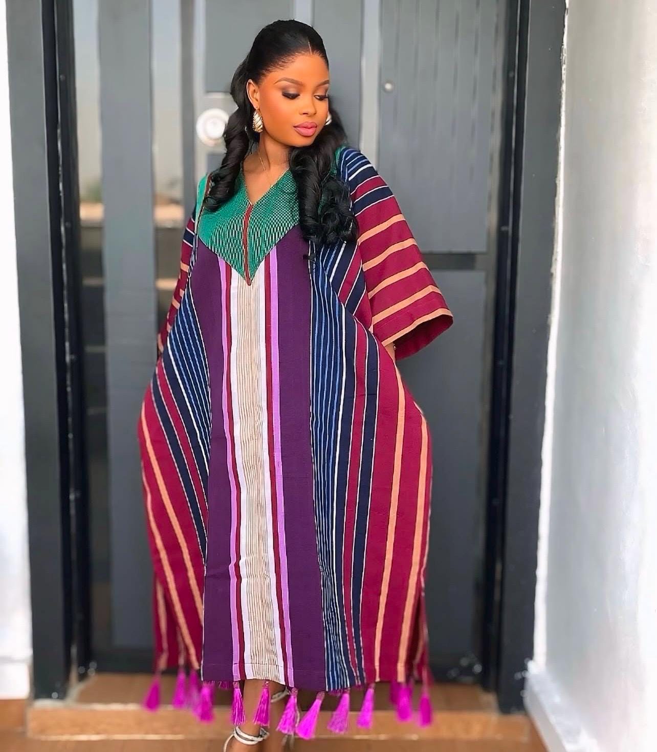 Handmade Aso Oke Boubou Kaftan | Nigerian Traditional Dress
