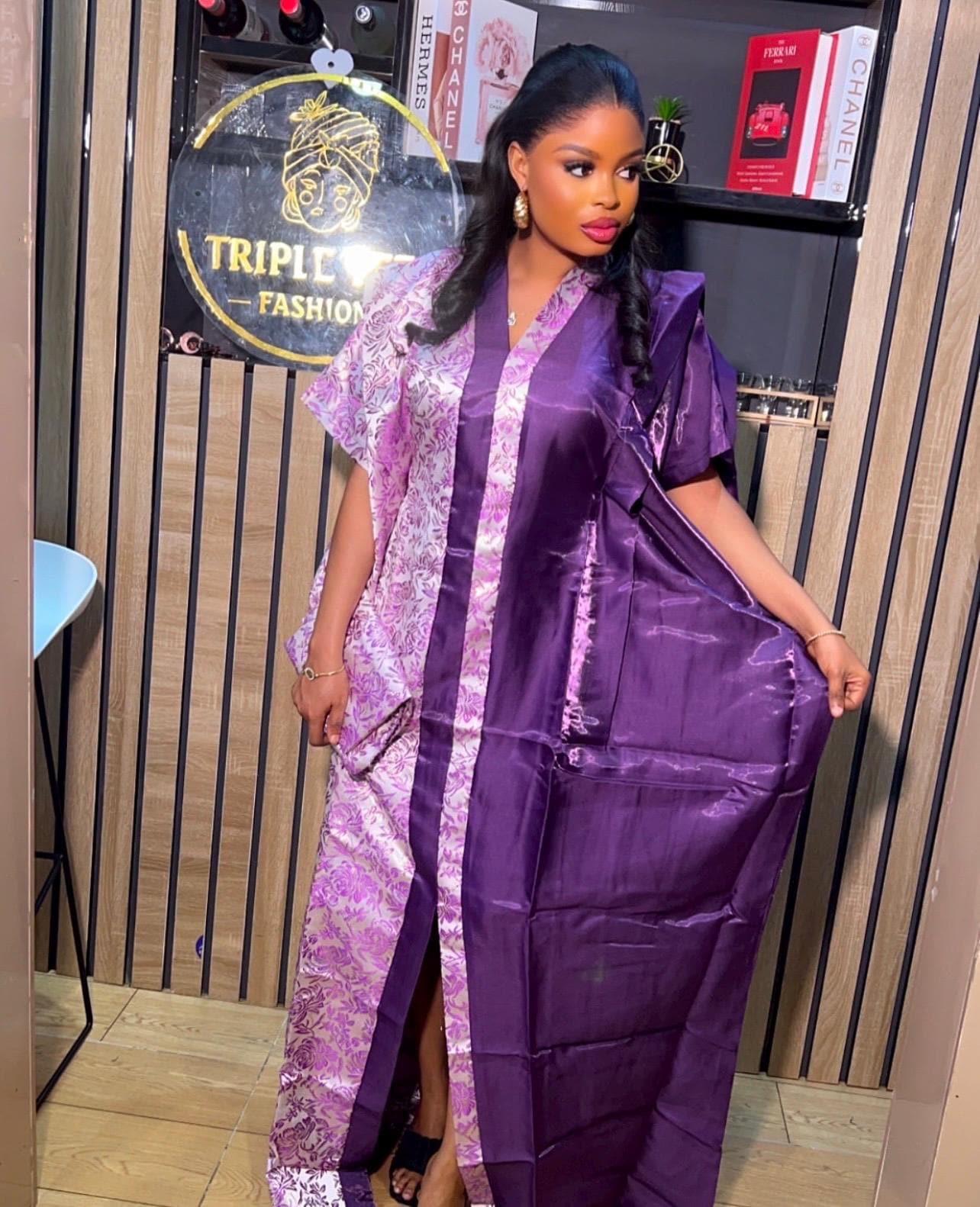 African Mikado Brocade Boubou | Kaftan Dress, One Size