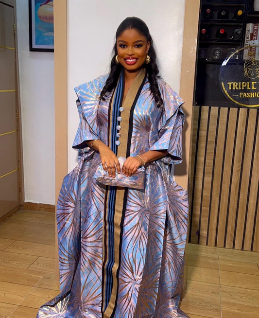 African Brocade dress| danshiki | Kaftan| Jalabiya| Rich aunty | Nigerian dress| Party dress| One size fits all| European brocade boubou