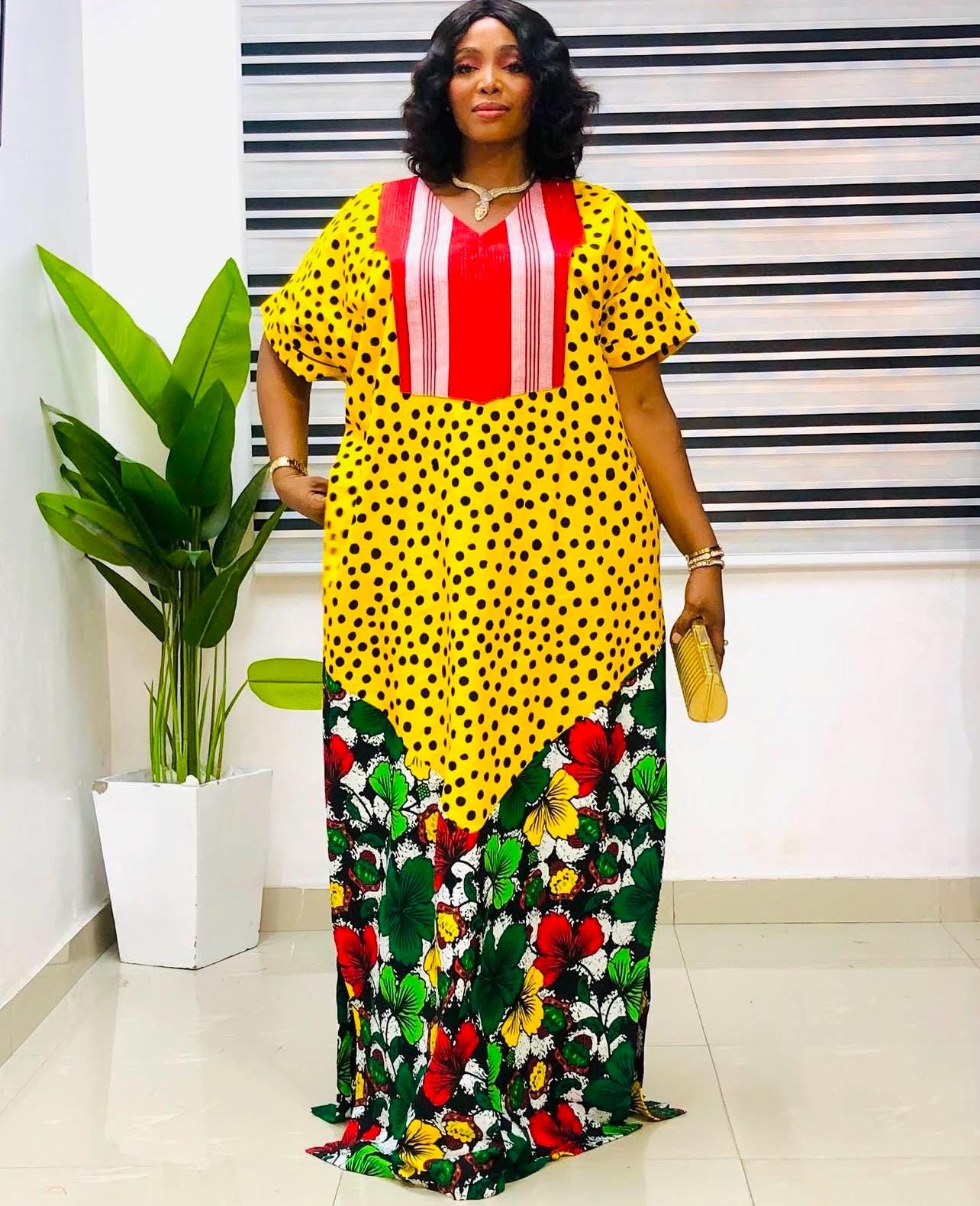 Handmade Ankara Boubou Dress | African Print Kaftan
