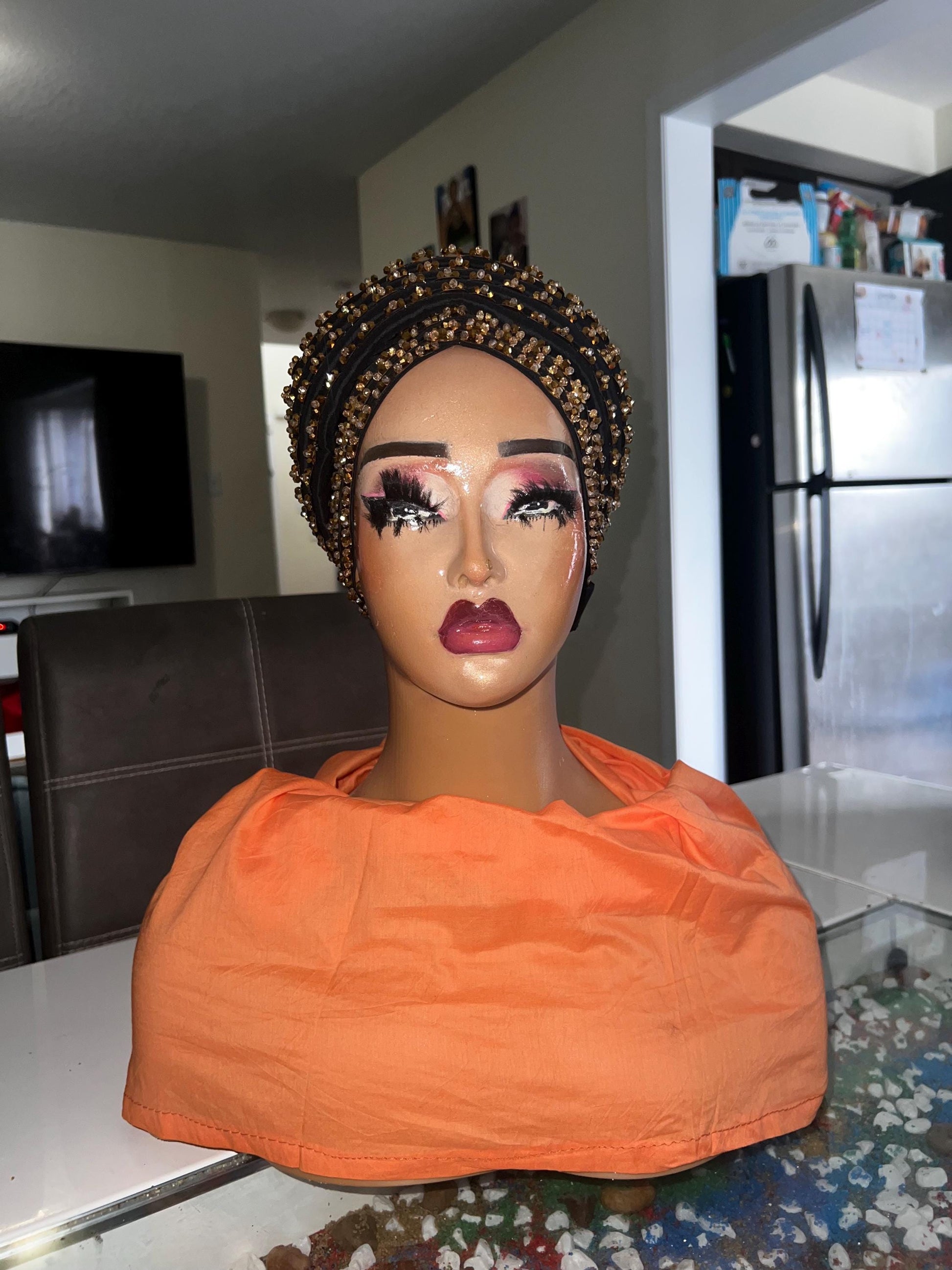 Luxury Duchess Silk Crystal Turban | Pre-tied Headtie