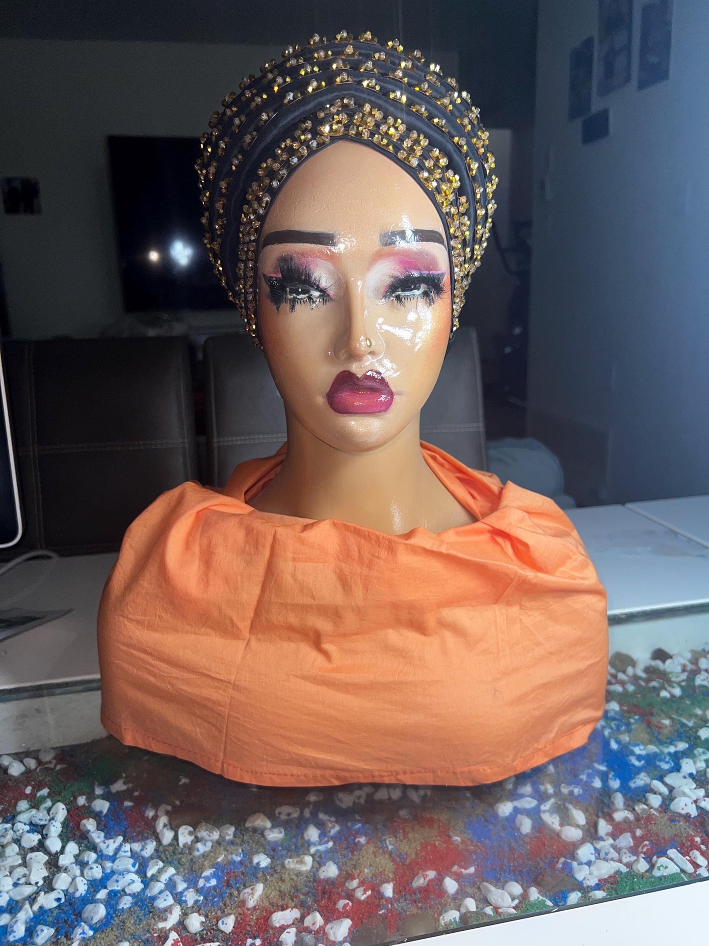 Luxury Duchess Silk Crystal Turban | Pre-tied Headtie