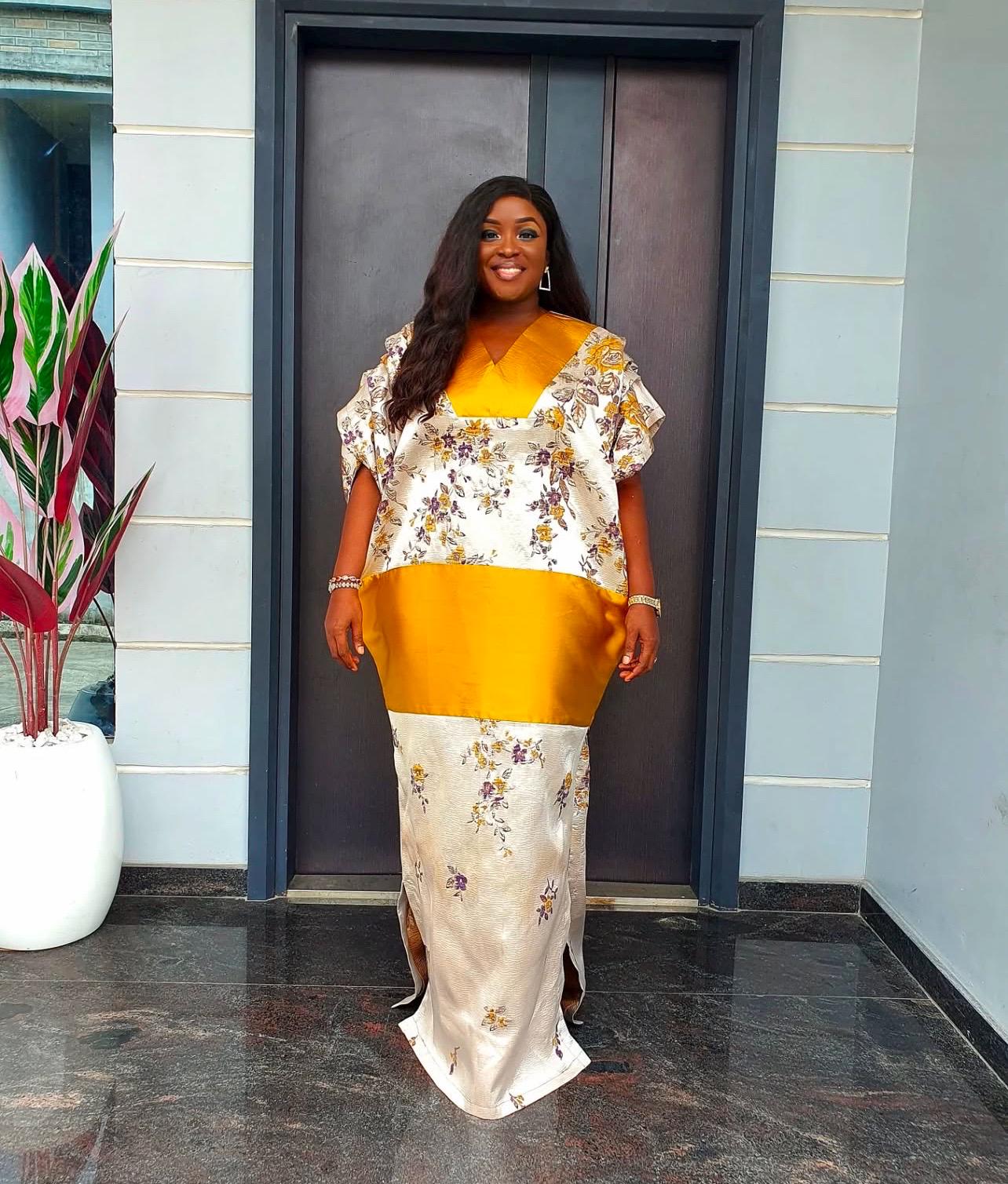 Floral Mikado Brocade Boubou Dress | African Kaftan, Rich Aunty Style