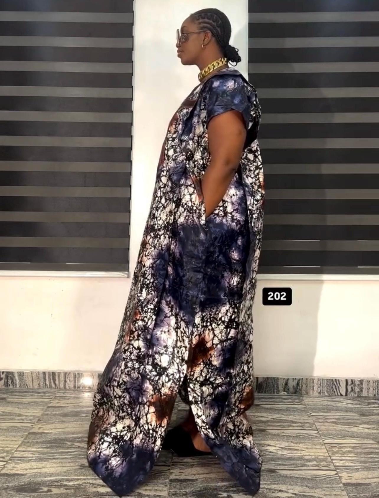 African Ankara Dress | Phoenix Embroidery, Nigerian Kaftan