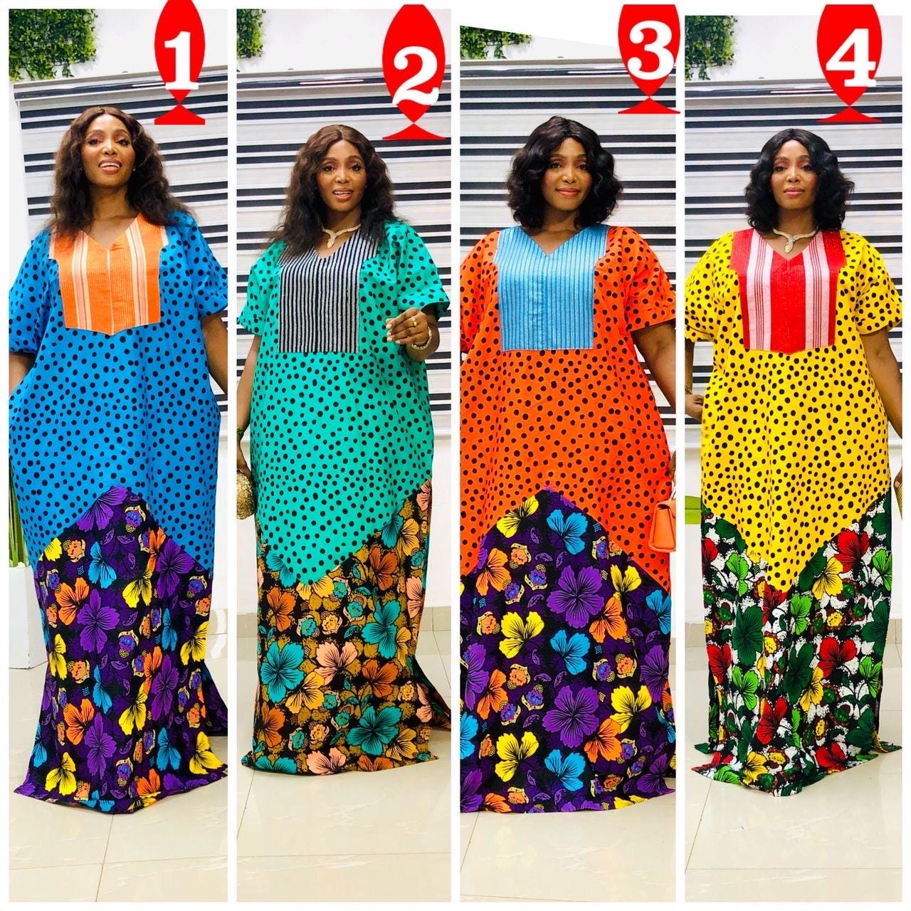 Handmade Ankara Boubou Dress | African Print Kaftan