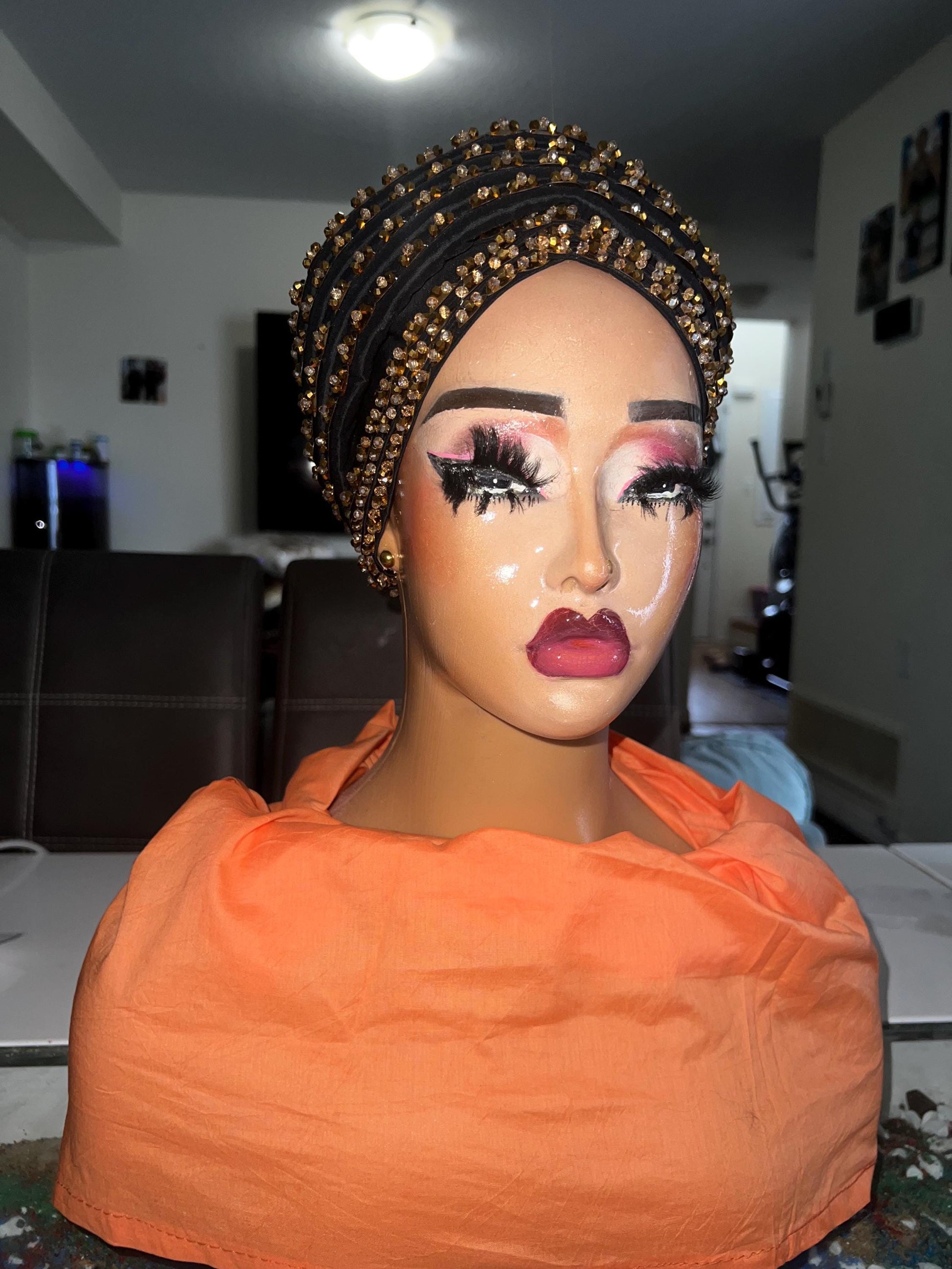 Luxury Duchess Silk Crystal Turban | Pre-tied Headtie
