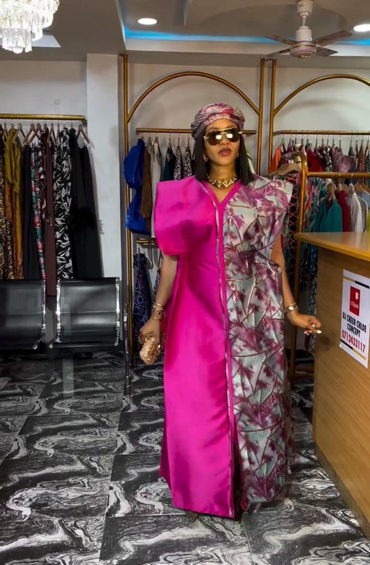 Mikado Brocade Boubou Kaftan | Nigerian Dress, One Size