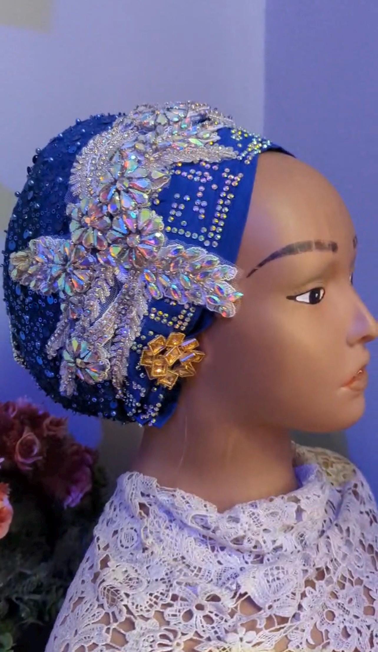 Luxury Crystal Duchess Silk Turban | Pre-Tied Headtie