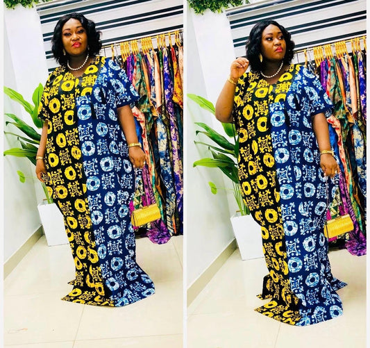 African Ankara Boubou dress| Kaftan| Handmade African print dress | Nigerian made | Tie and Dye | Boubou| Rich aunty| Bubu