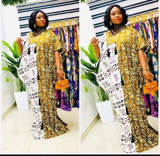 African Ankara Boubou dress| Kaftan| Handmade African print dress | Nigerian made | Tie and Dye | Boubou| Rich aunty| Bubu