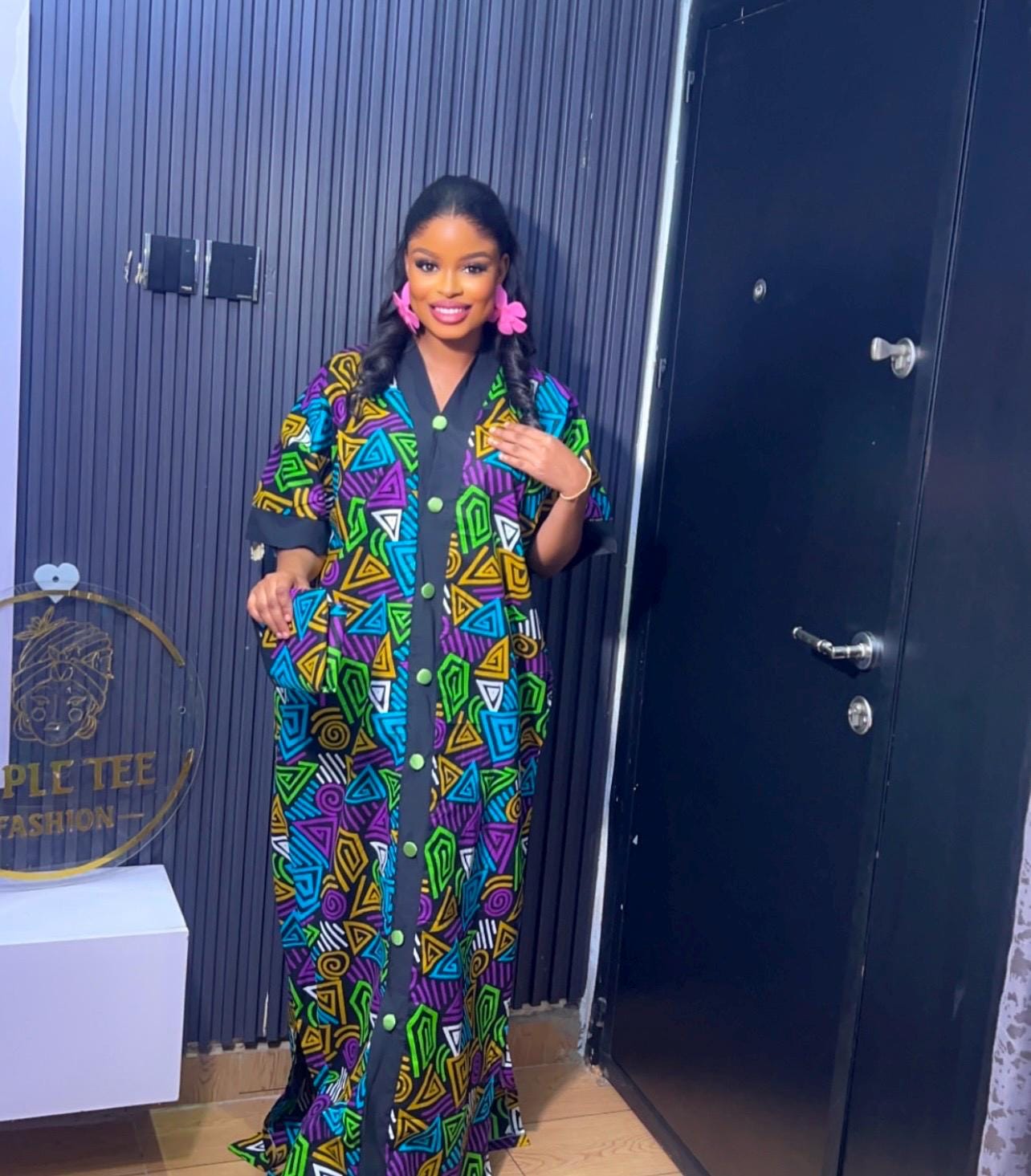 African Print Kaftan Dress | Ankara Aso Oke Bubu, One Size
