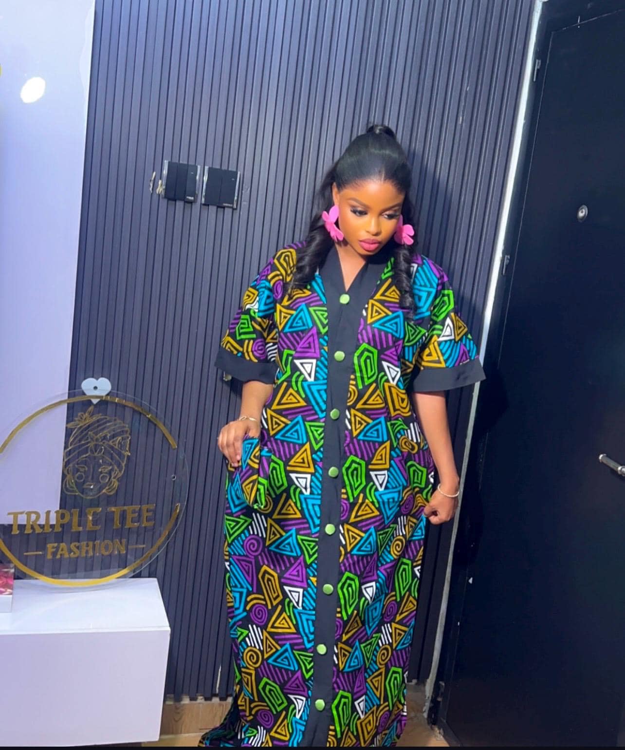 African Print Kaftan Dress | Ankara Aso Oke Bubu, One Size