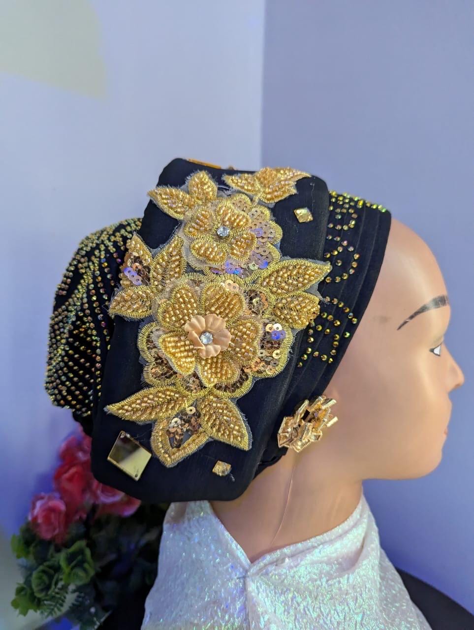 Luxury Duchess Silk Turban Hat | Pre-tied, Crystal Embellished