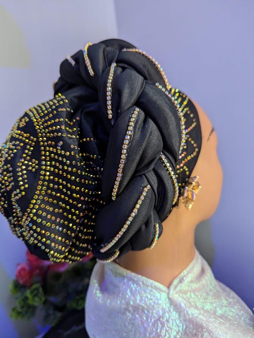 Luxury Duchess Silk Turban Hat | Crystal Embellished Headtie
