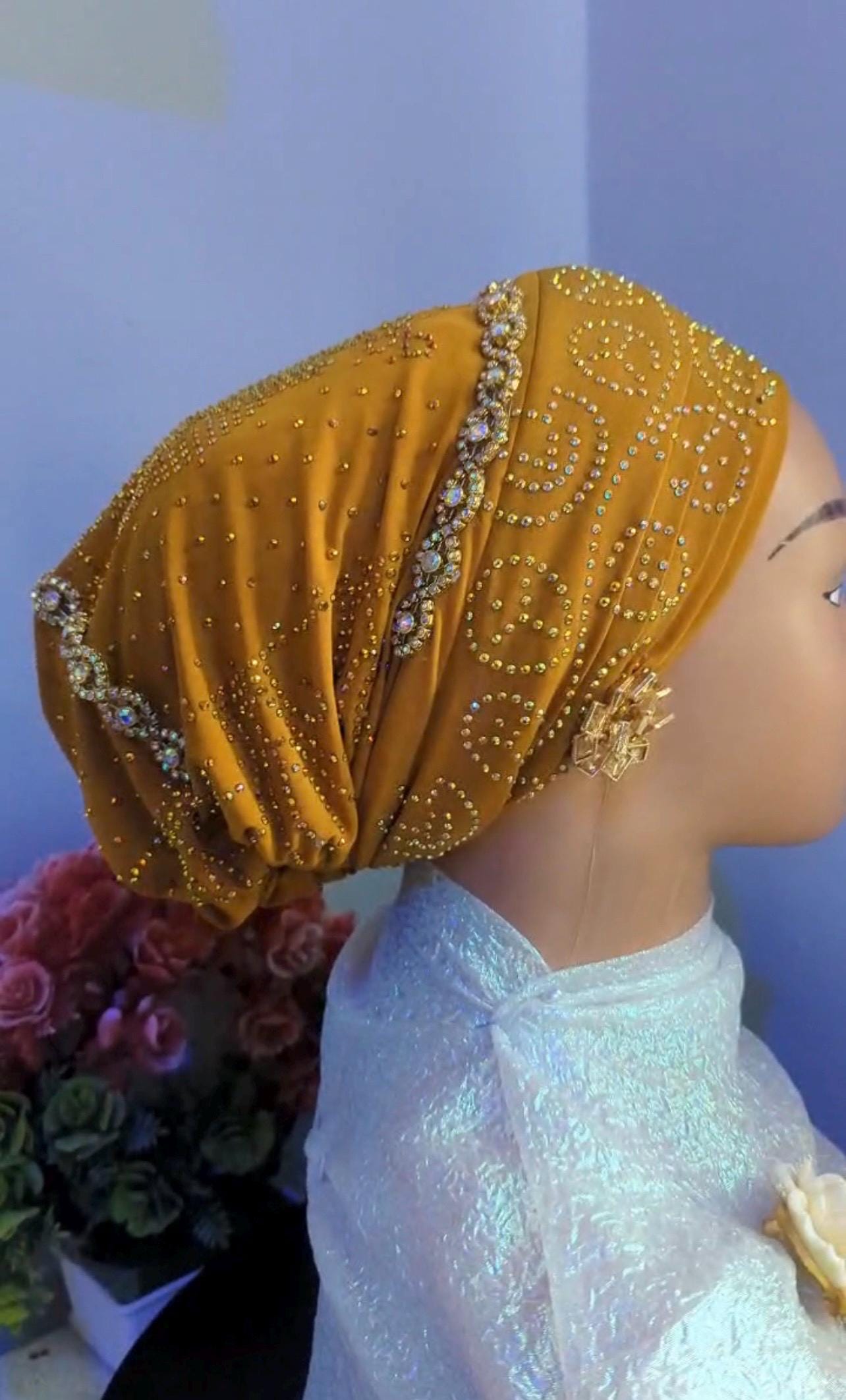 Luxury Pre-tied Turban Hat | Embellished Headtie for Women