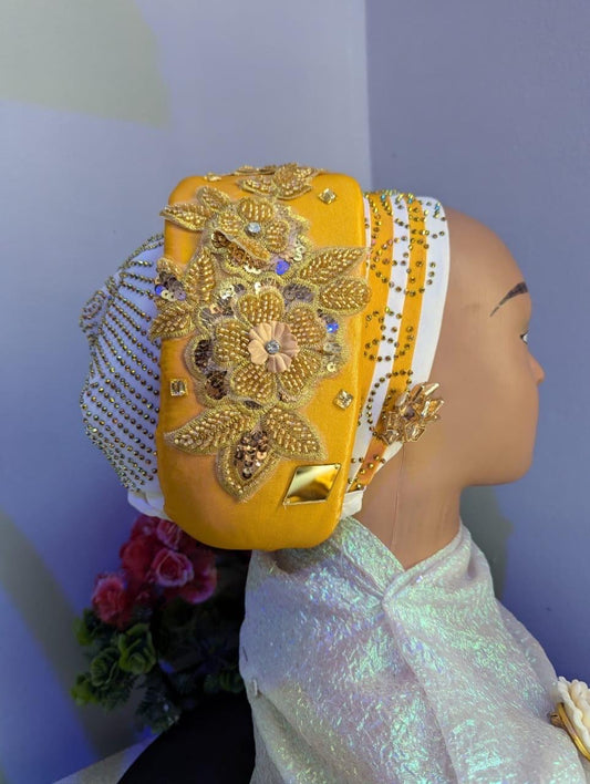 Luxury Turban Hat for Ladies| Pre tied Hat| Pre styled Head Tie| Ready To Wear Turban Headtie| African Auto cap| Muslim Women| Ramadan