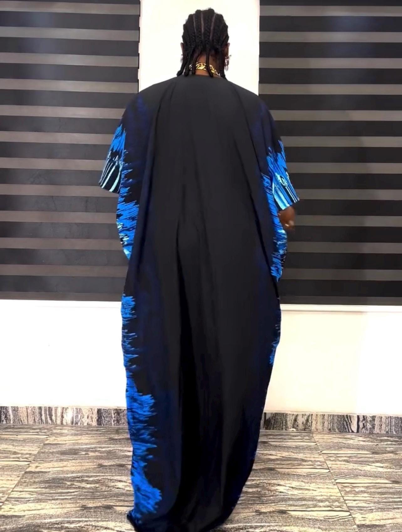 African Print Crepe Kaftan Dress | Summer Boubou, One Size
