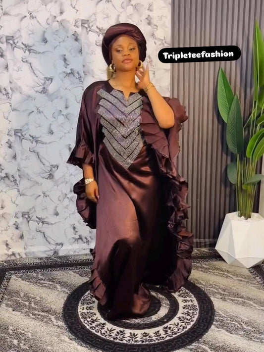 High quality duchess silk dress| Boubou| Rich aunty vibes| African dress| danshiki | Kaftan| Jalabiya| Rich aunty | Nigerian dress| Ankara