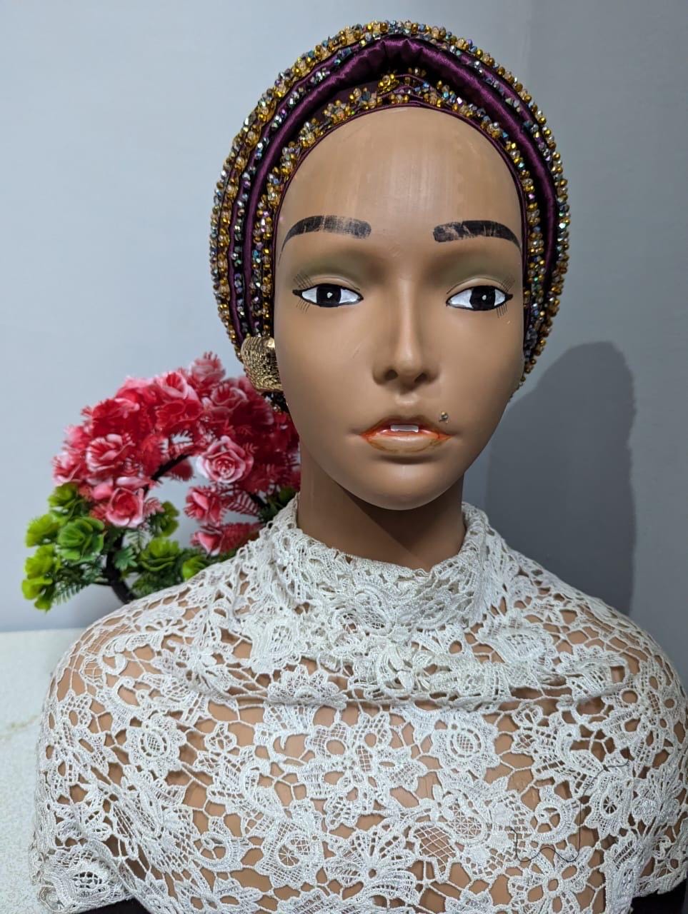 Luxury Duchess Silk Turban | Pre-tied Crystal Headtie