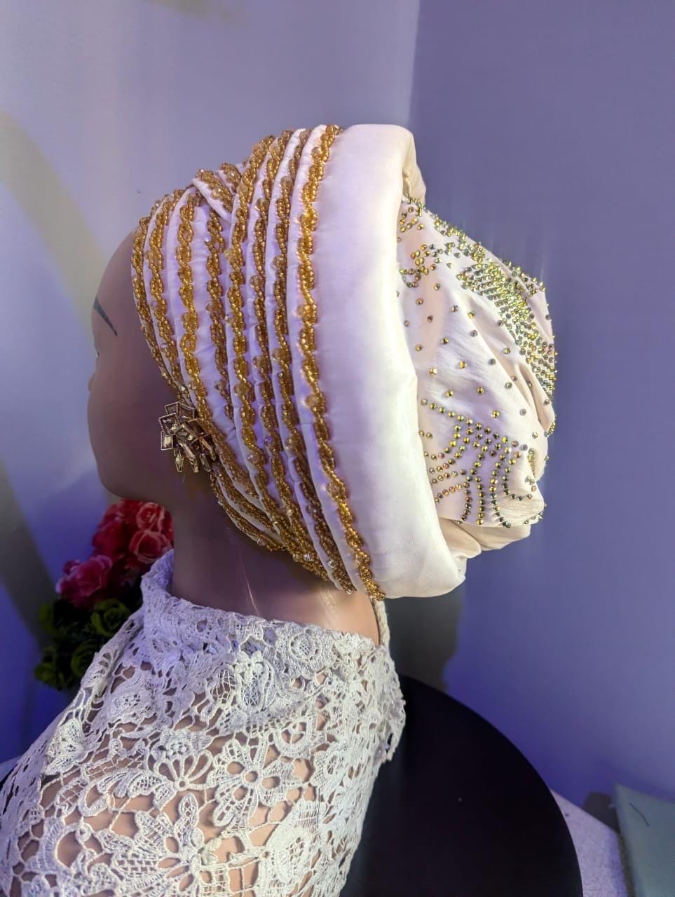 Luxury Duchess Silk Turban Hat | Pre-tied Crystal Headtie